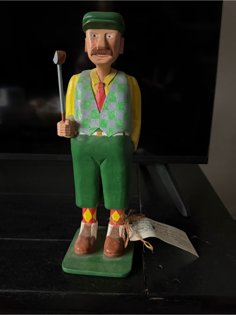 Vintage Michigan Wooden Golfer Figurine Father’s Day Gift